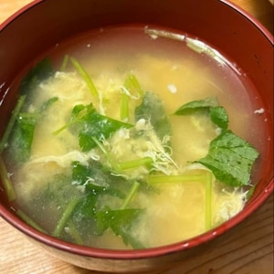 鶏つくねの茹で汁で作るかきたまスープ